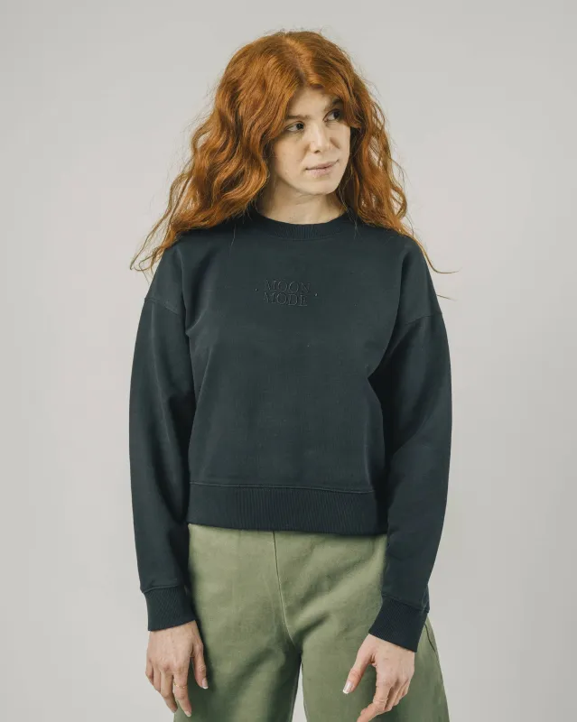 Moon Mode Cropped Sweatshirt Black sold by Brava Fabrics