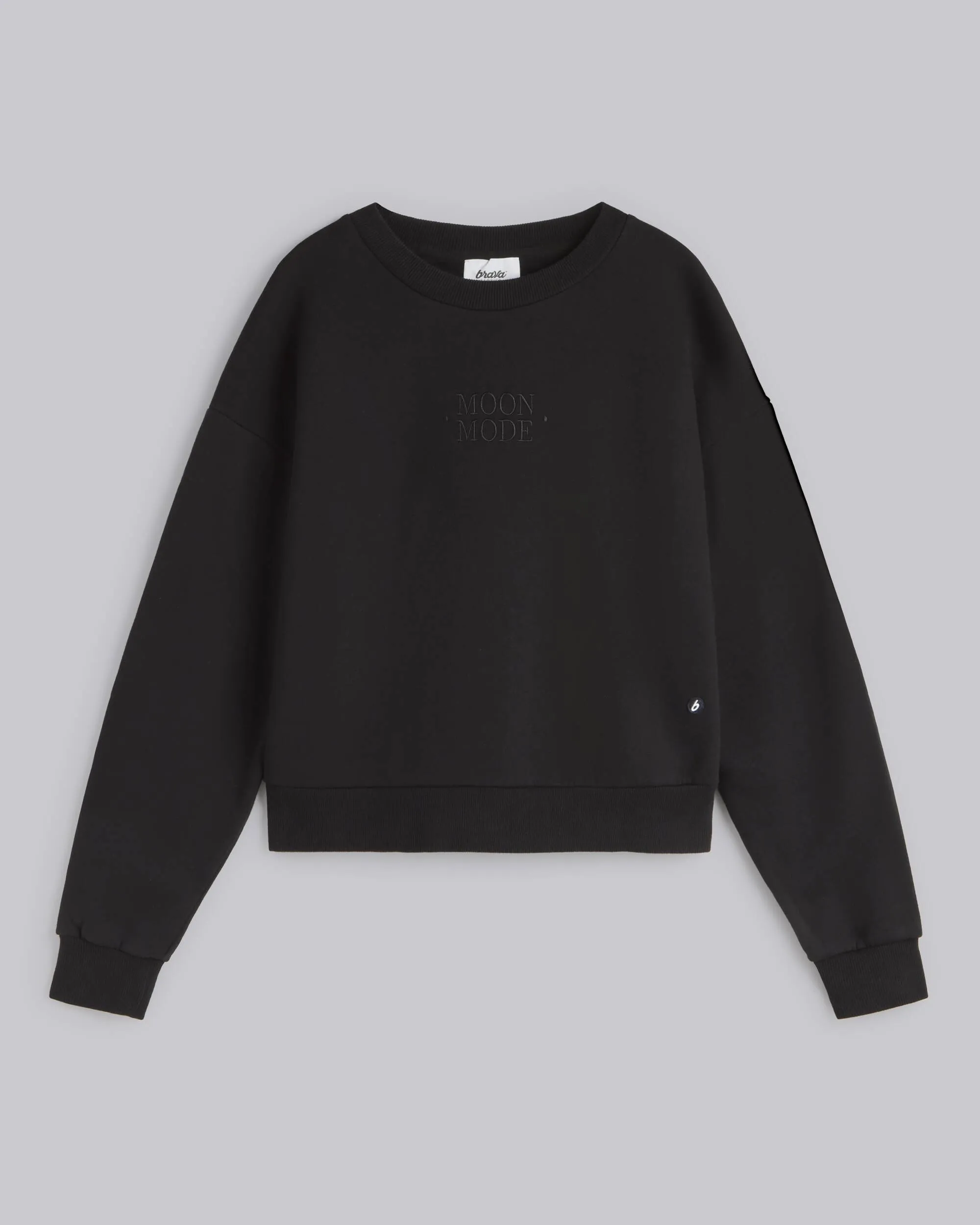 Moon Mode Cropped Sweatshirt Black sold by Brava Fabrics product image thumbnail 2