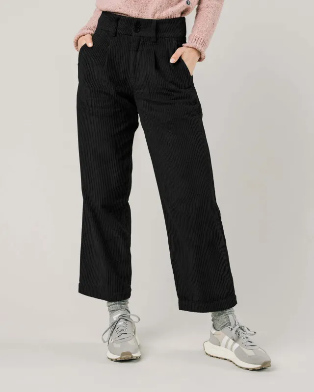 Corduroy Pleated Pants Black sold by Brava Fabrics