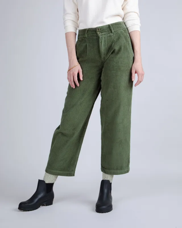Corduroy Pleated Pants Stone Green sold by Brava Fabrics