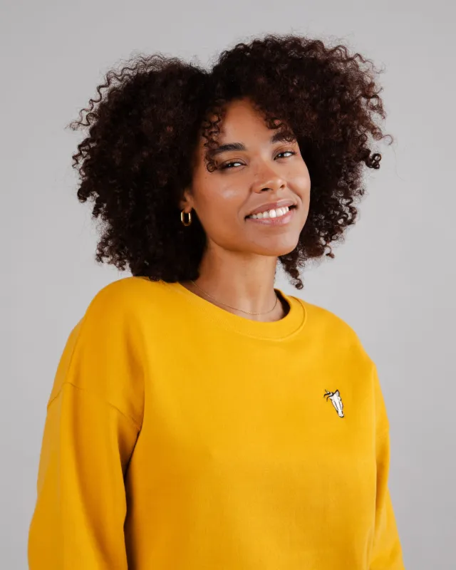 Horse Sweatshirt Mustard sold by Brava Fabrics