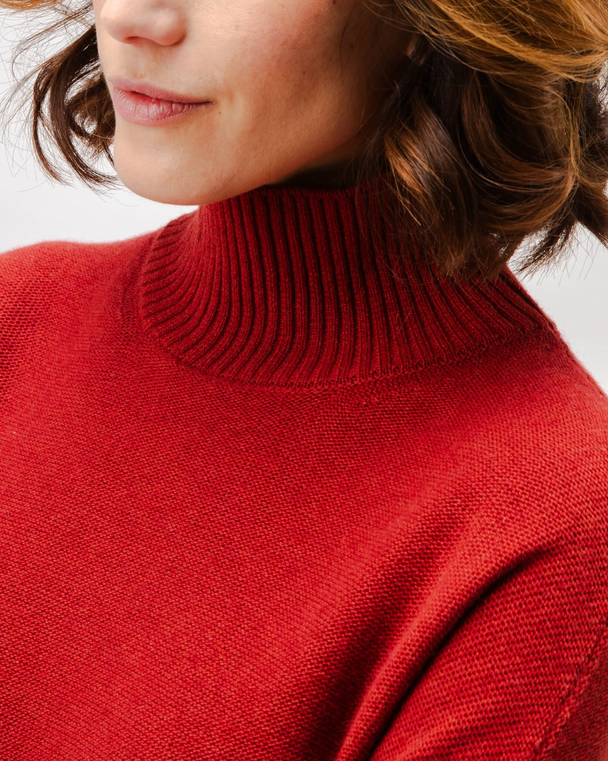 Long Knitted Wool Cashmere Dress Red Clay sold by Brava Fabrics product image thumbnail 4