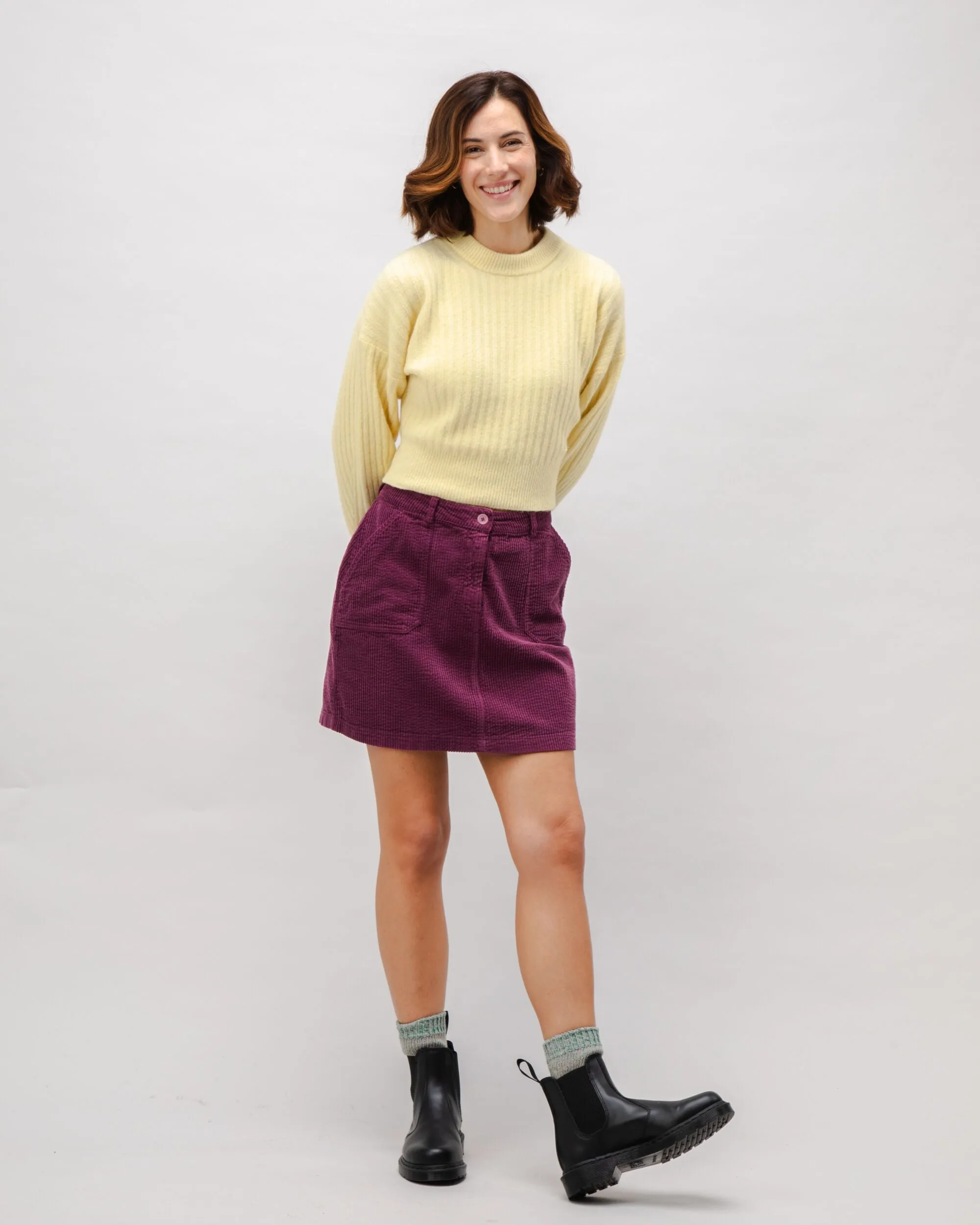 Corduroy Short Skirt Grape sold by Brava Fabrics product image thumbnail 3