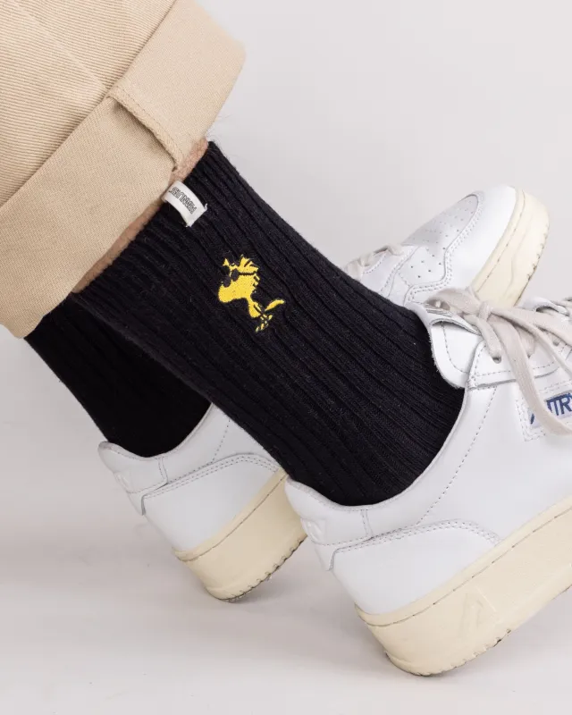 Peanuts Woodstock Socks Black sold by Brava Fabrics
