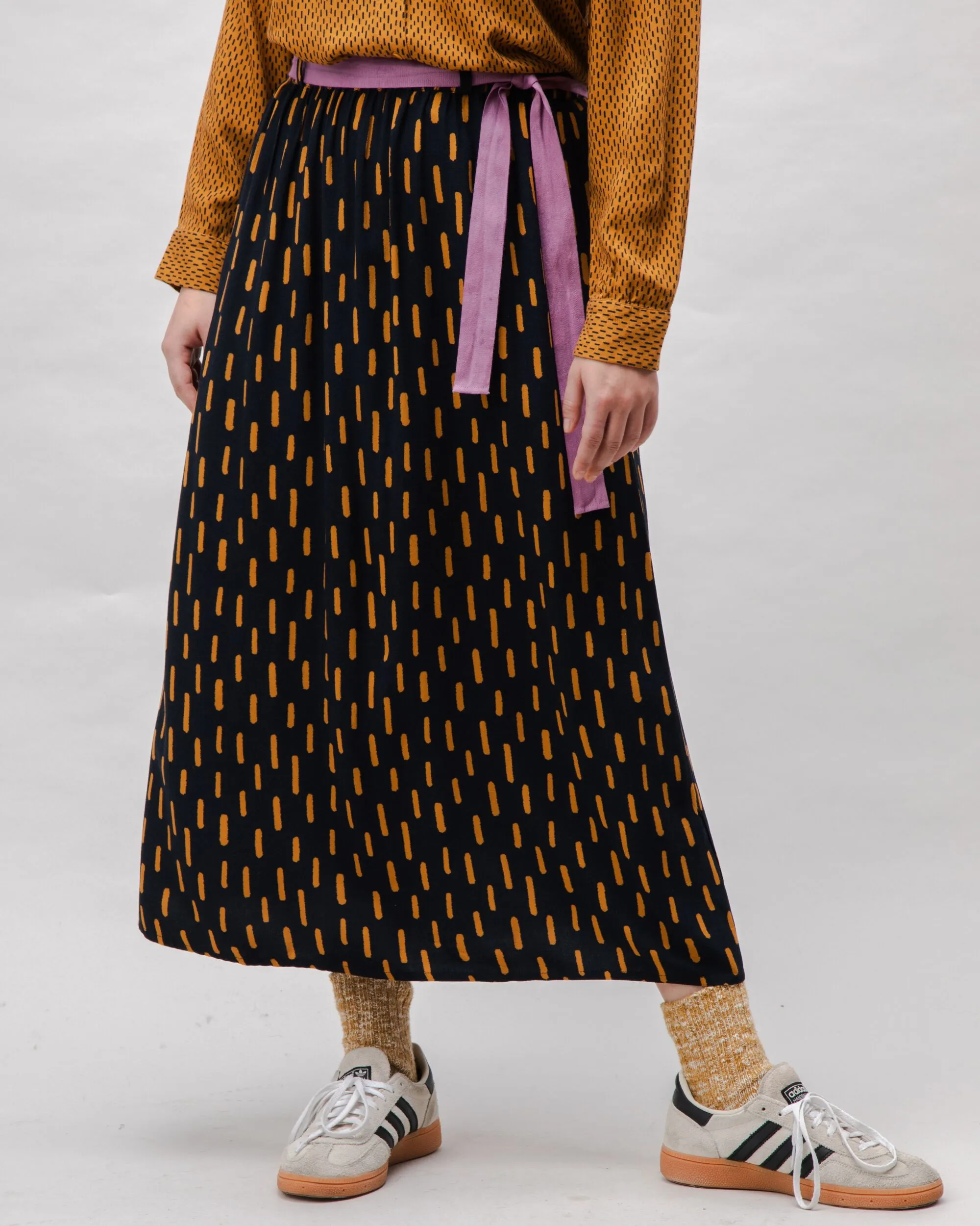 Mist Viscose Long Skirt Black sold by Brava Fabrics