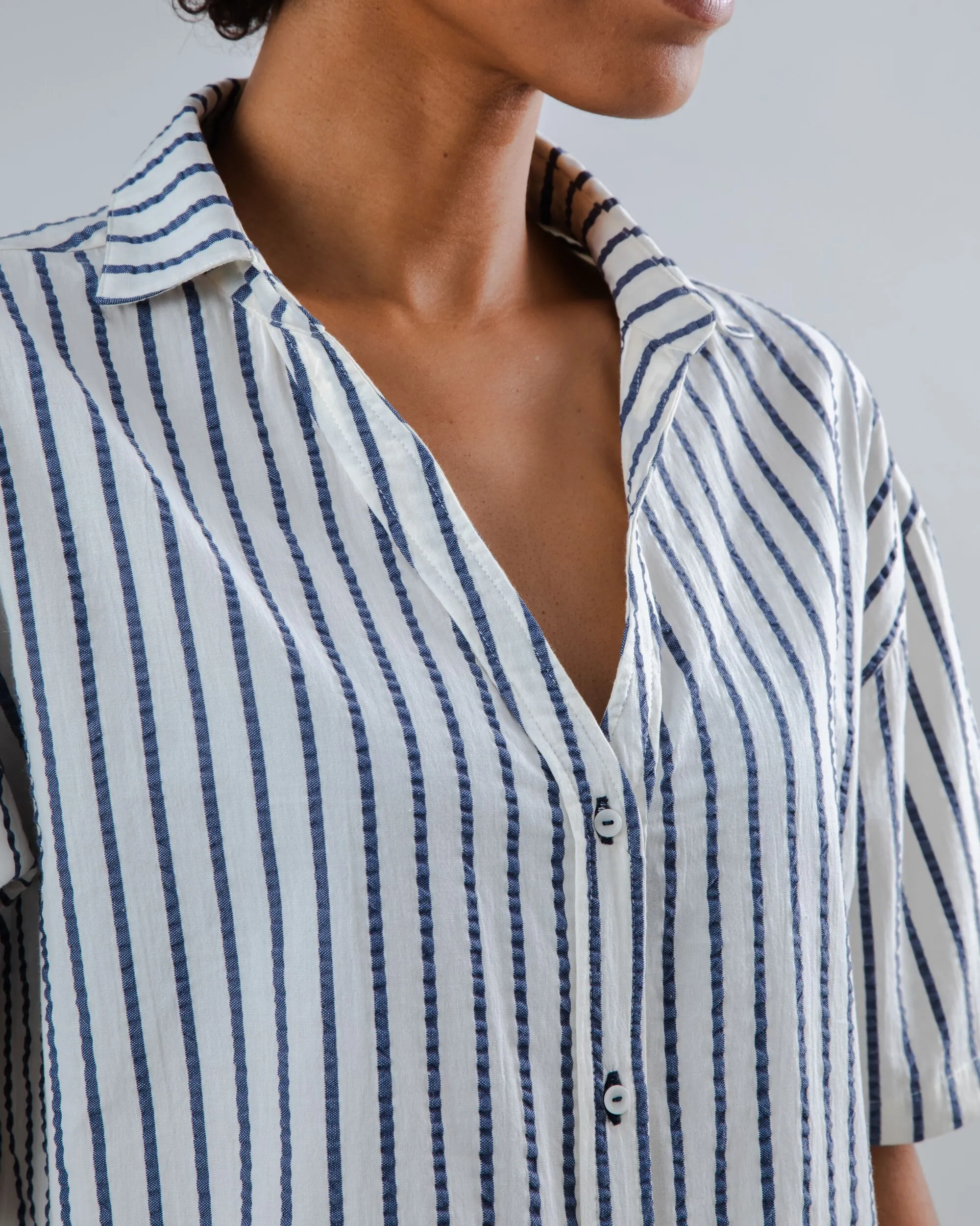 Sailor Cropped Blouse Blue sold by Brava Fabrics