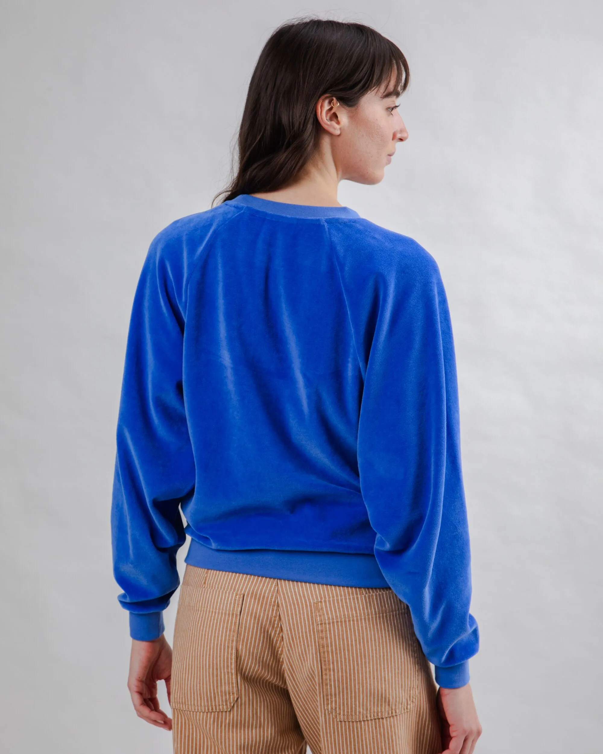 Velvet Raglan Sweatshirt Klein Blue sold by Brava Fabrics product image thumbnail 5