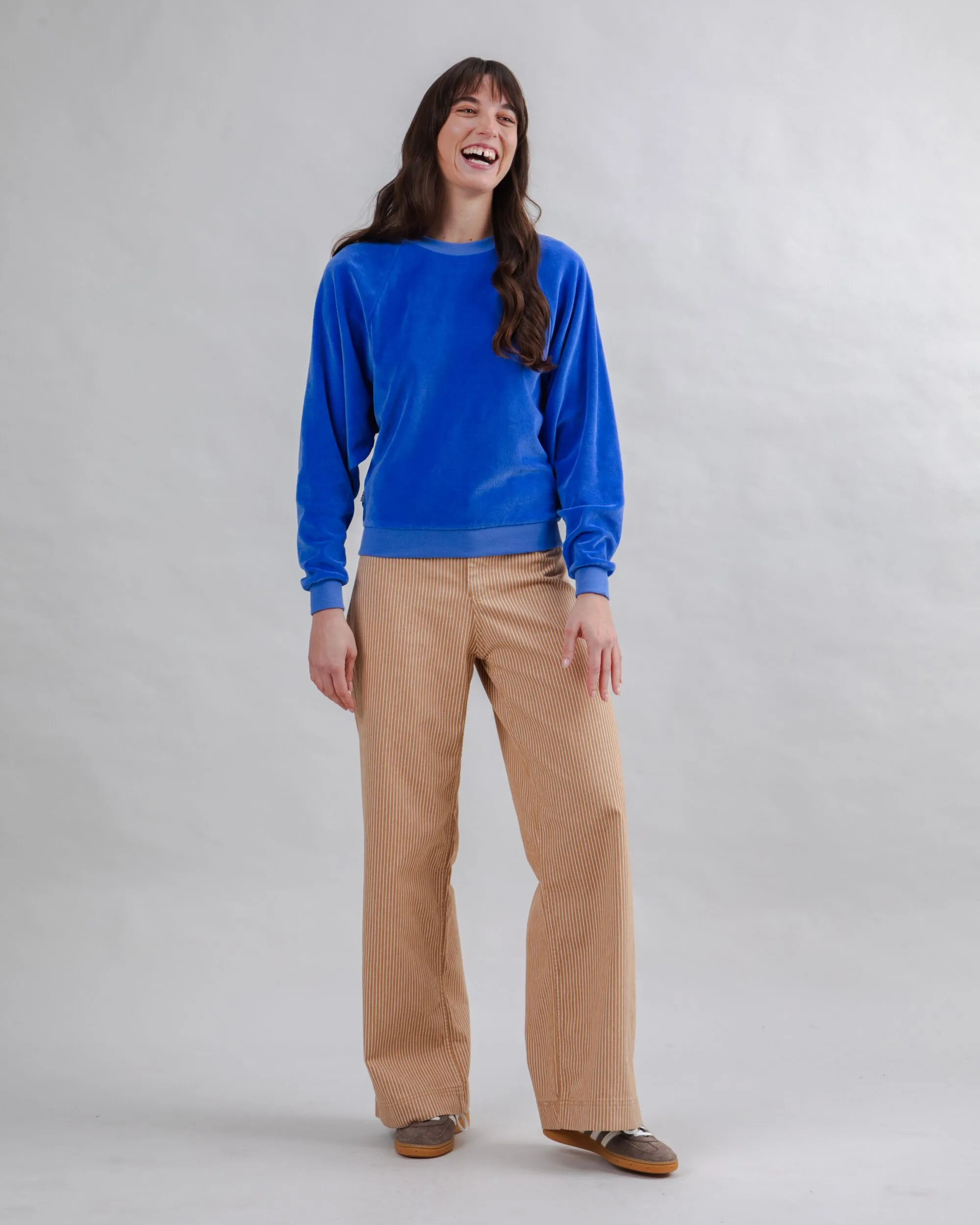 Velvet Raglan Sweatshirt Klein Blue sold by Brava Fabrics product image thumbnail 3