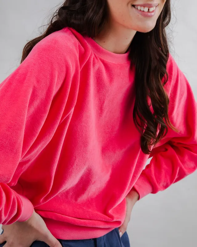 Velvet Raglan Sweatshirt Pink sold by Brava Fabrics