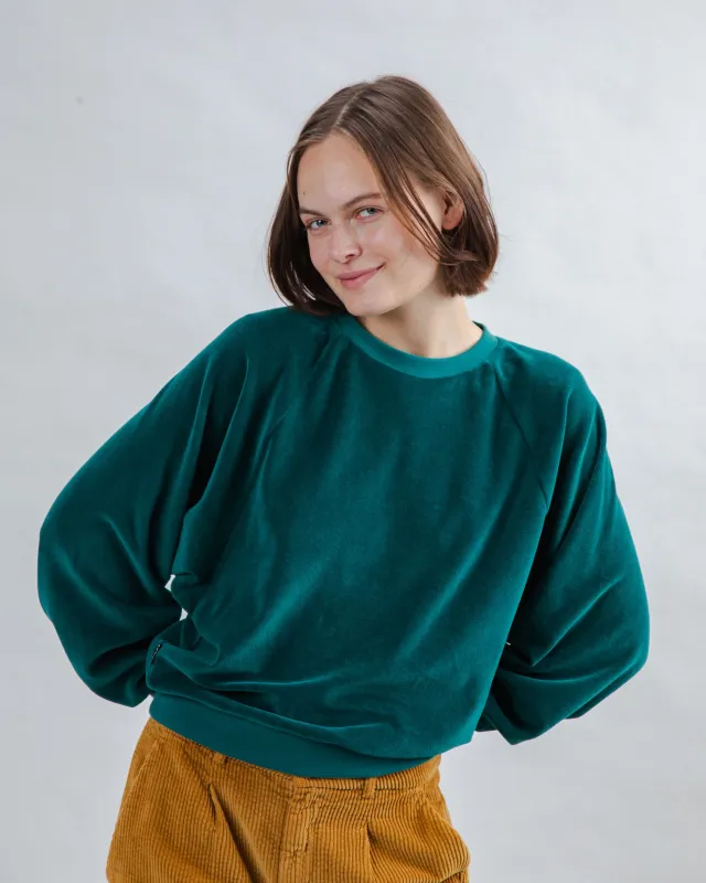 Velvet Raglan Sweatshirt Green sold by Brava Fabrics