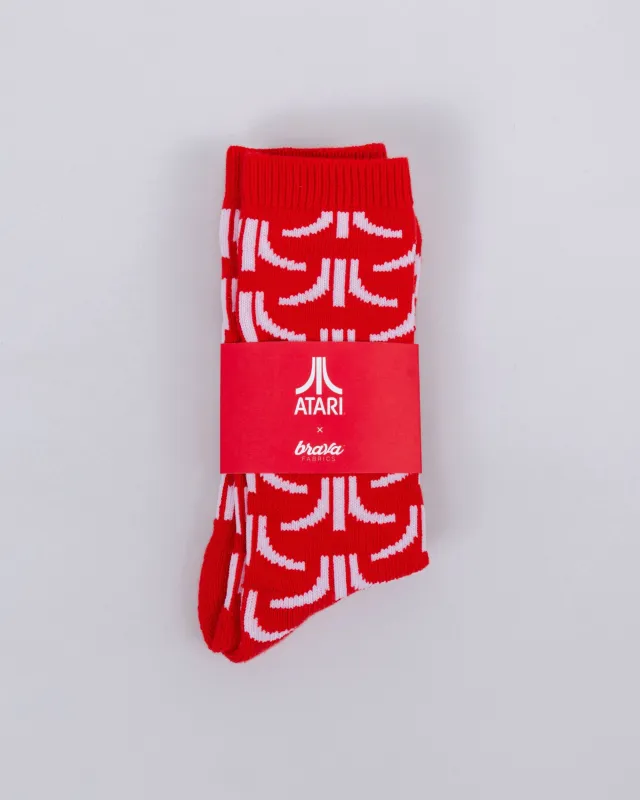 Atari Pattern Socks Red sold by Brava Fabrics