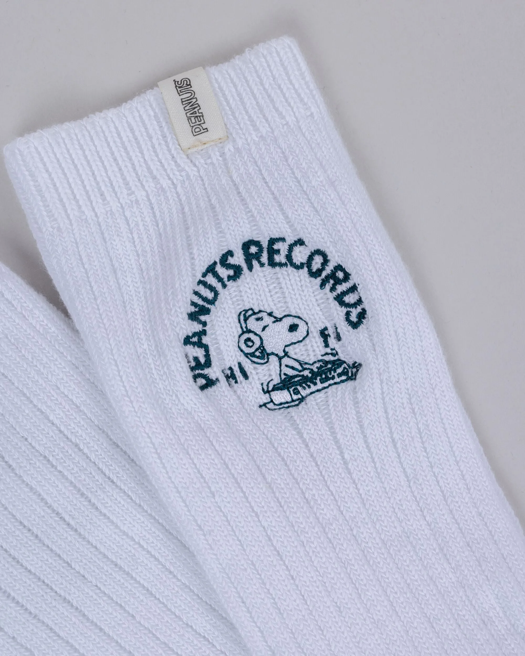 Peanuts Records Deejay Socks White sold by Brava Fabrics product image thumbnail 3
