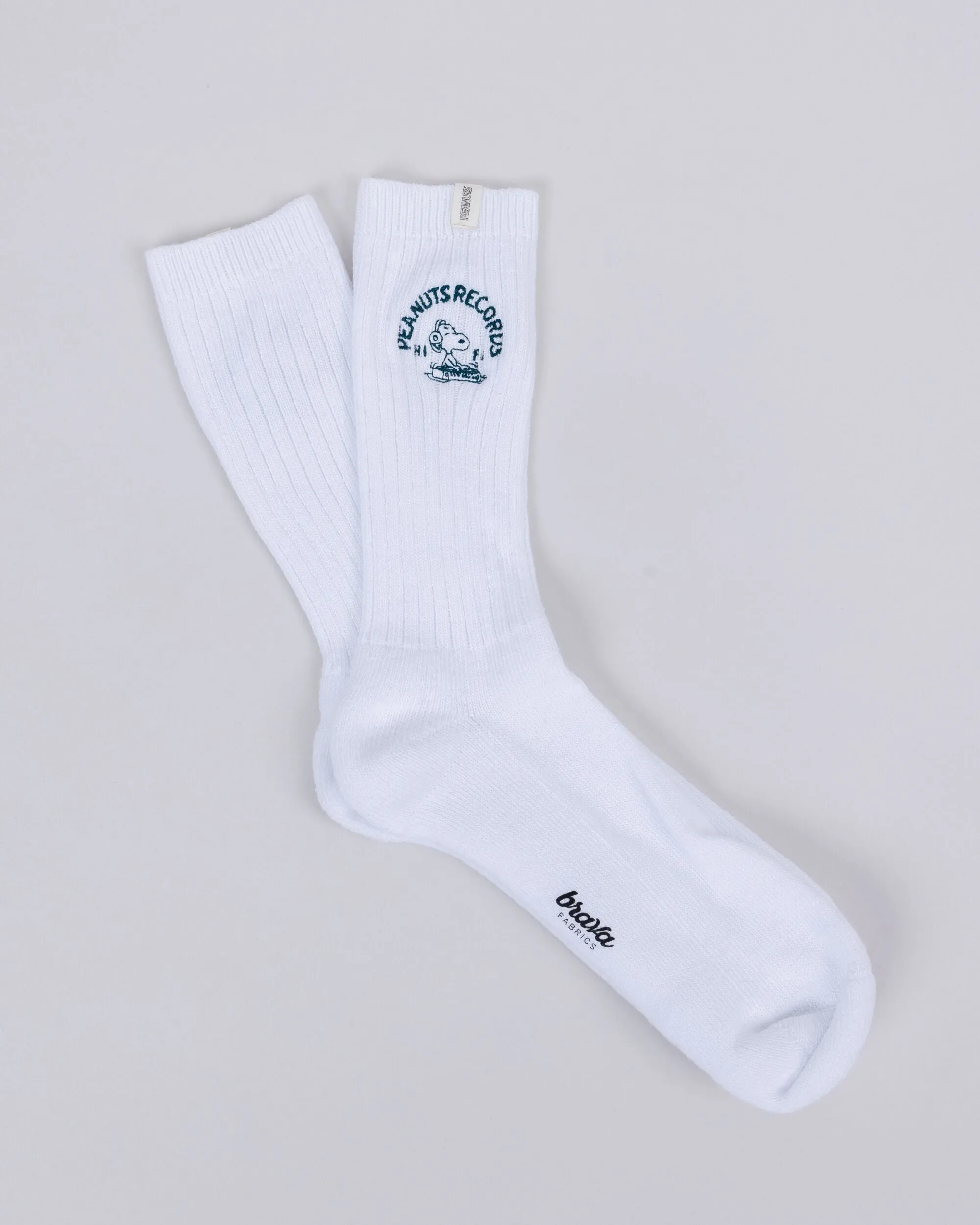 Peanuts Records Deejay Socks White sold by Brava Fabrics product image thumbnail 2