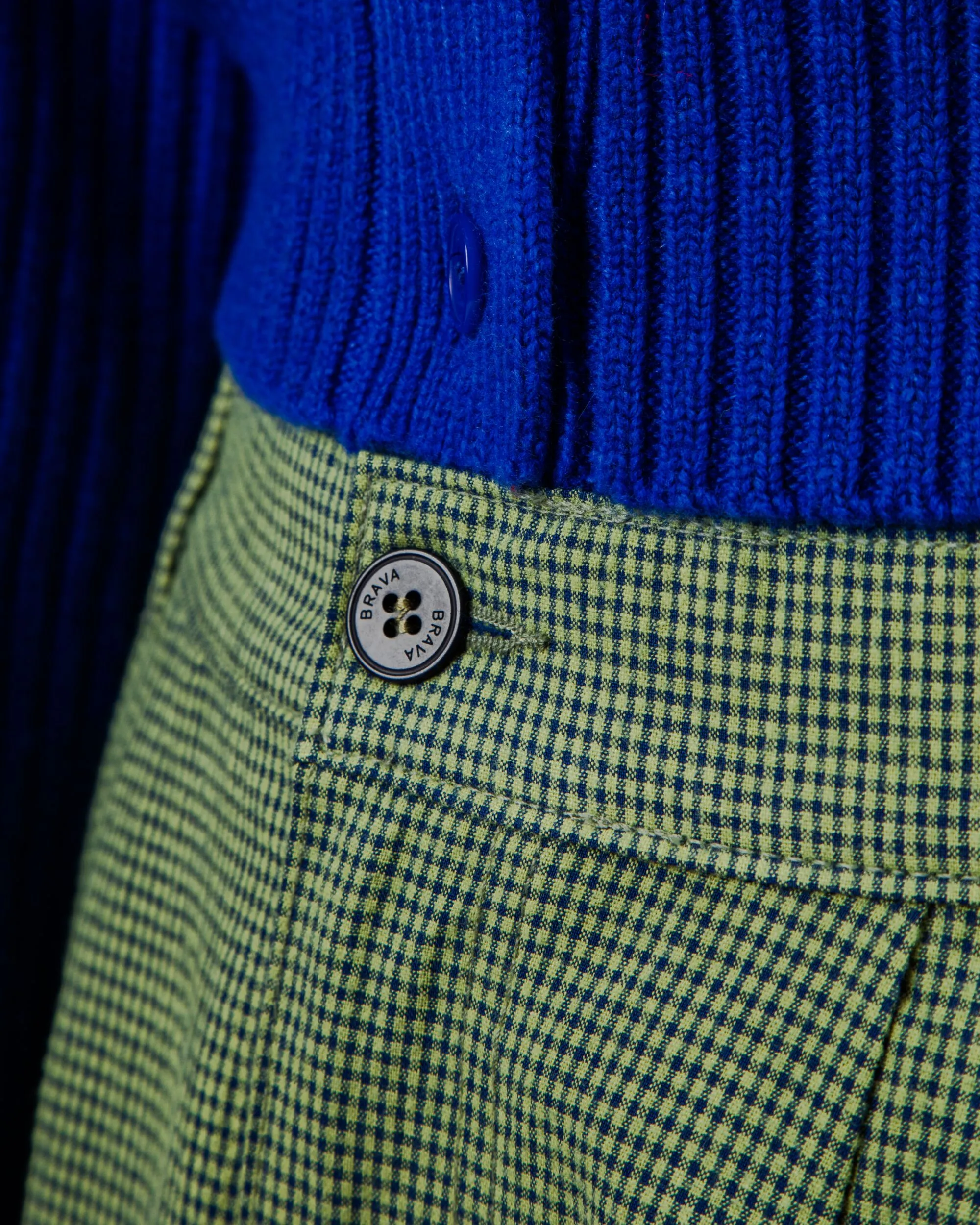 Checks Midi Skirt Olive sold by Brava Fabrics product image thumbnail 4