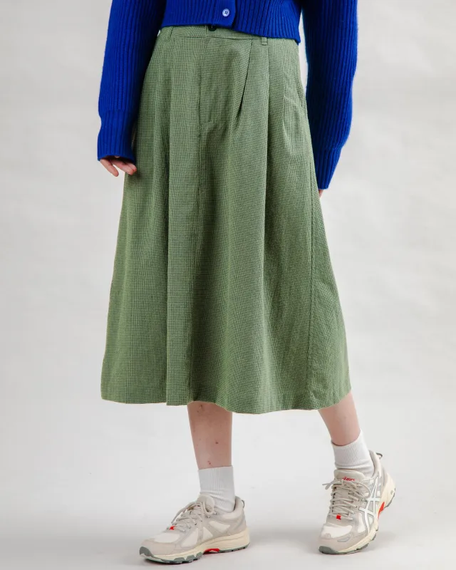 Checks Midi Skirt Olive sold by Brava Fabrics