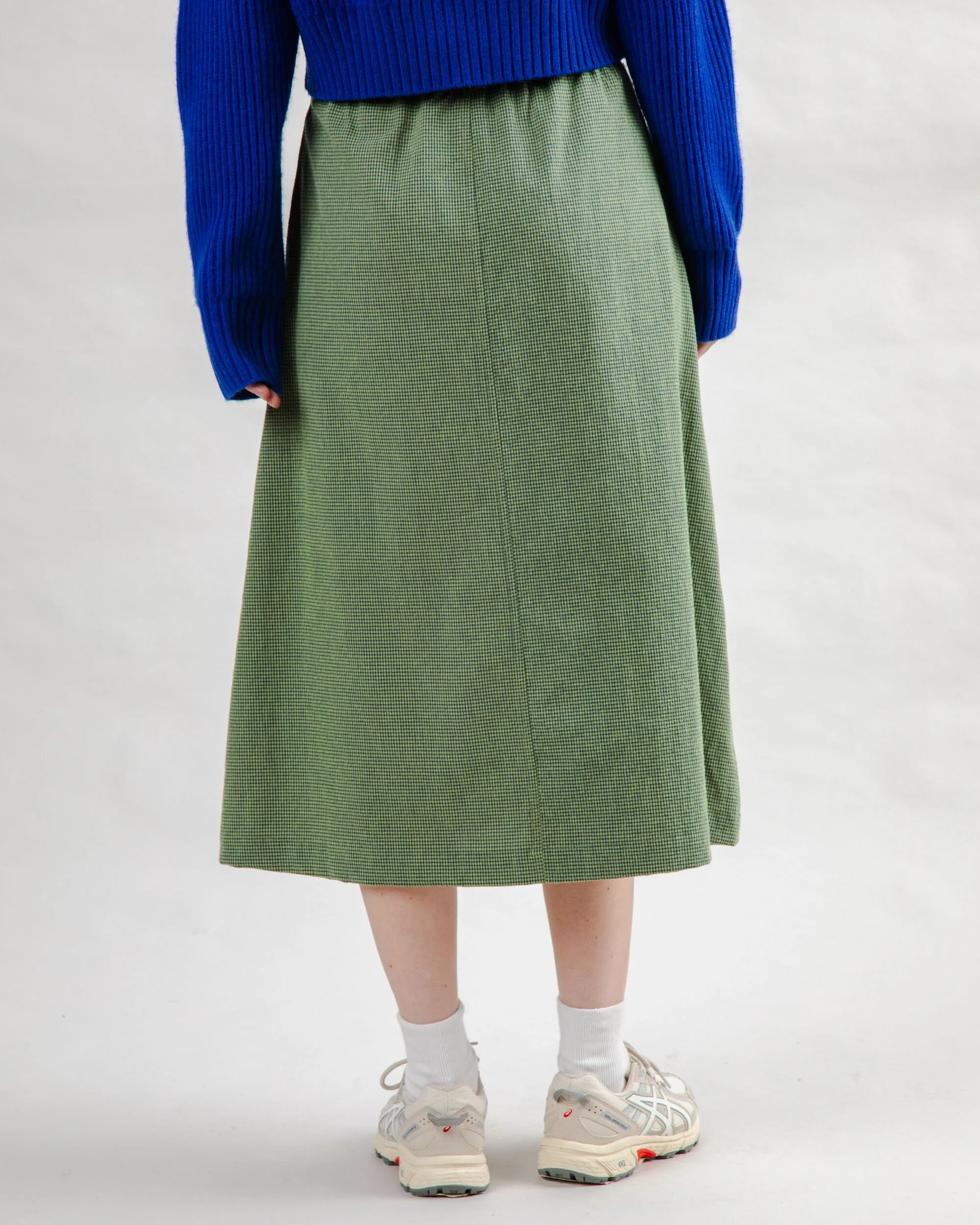 Checks Midi Skirt Olive sold by Brava Fabrics product image thumbnail 5