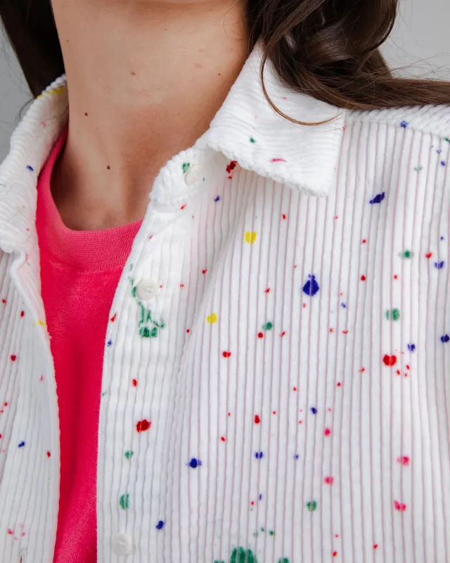 Splash Paint Corduroy Long Overshirt made by Brava Fabrics
