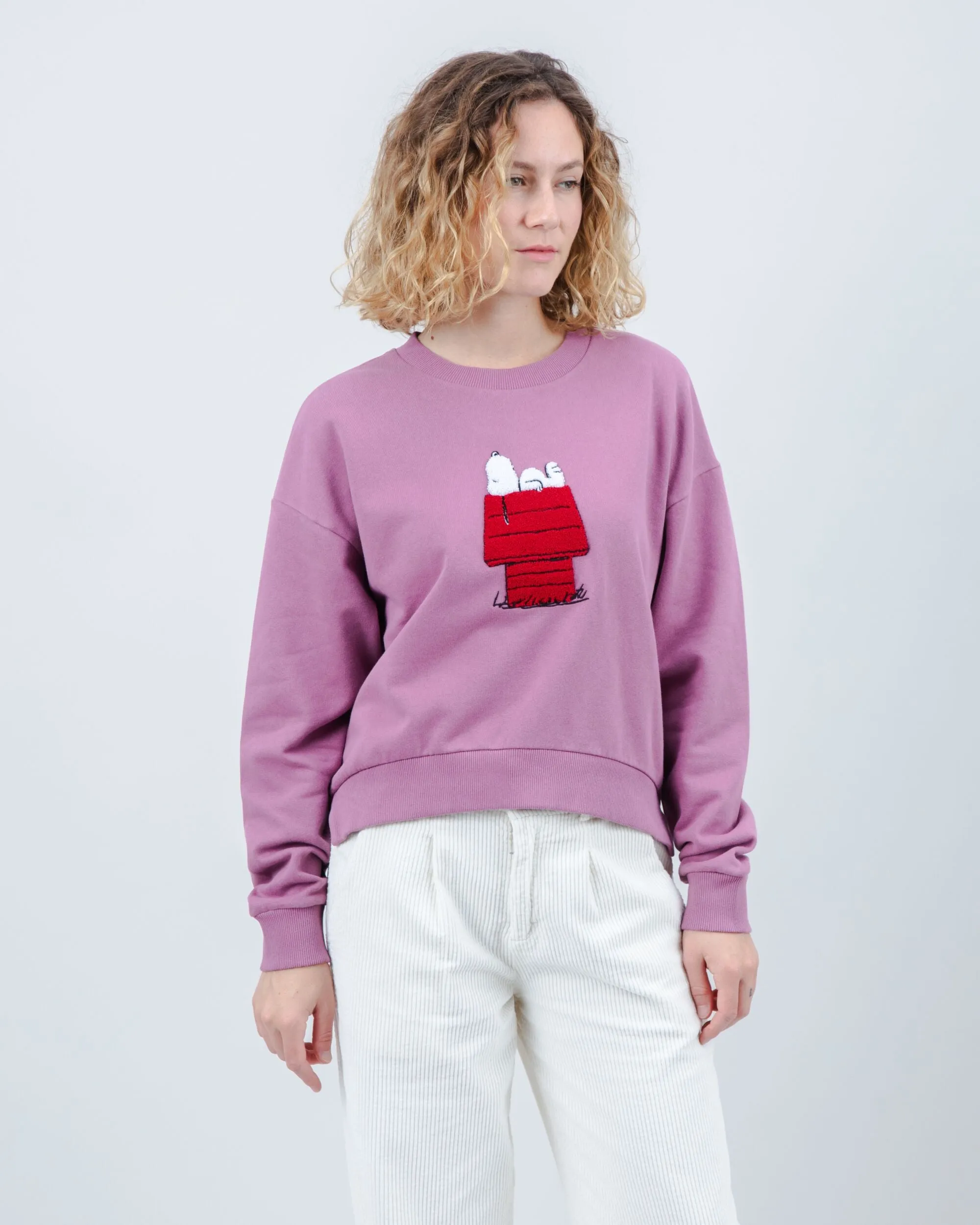Peanuts Snoopy Doghouse Rounded Cotton Sweatshirt Grape sold by Brava Fabrics product image thumbnail 5