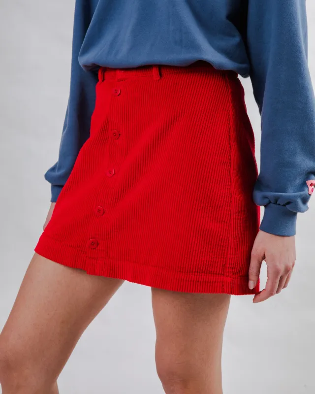 Corduroy Mini Skirt Red sold by Brava Fabrics