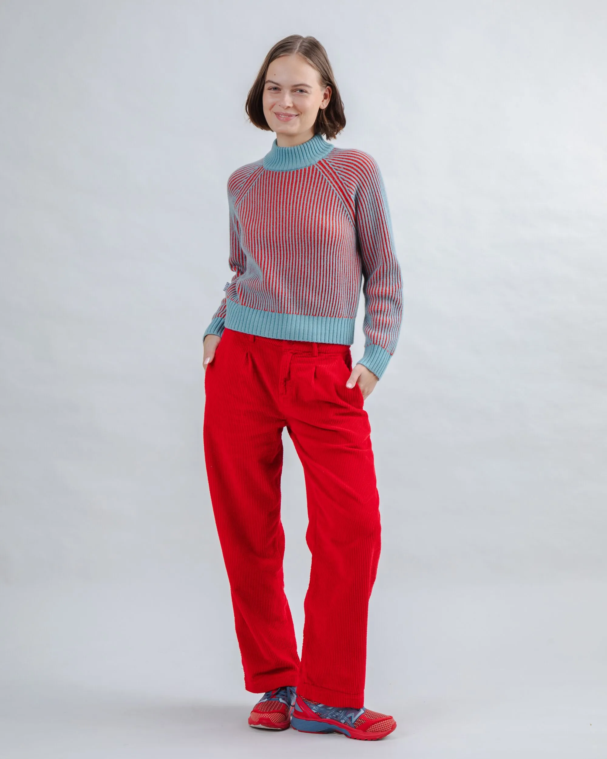 Corduroy Pleated Pants Red sold by Brava Fabrics product image thumbnail 3