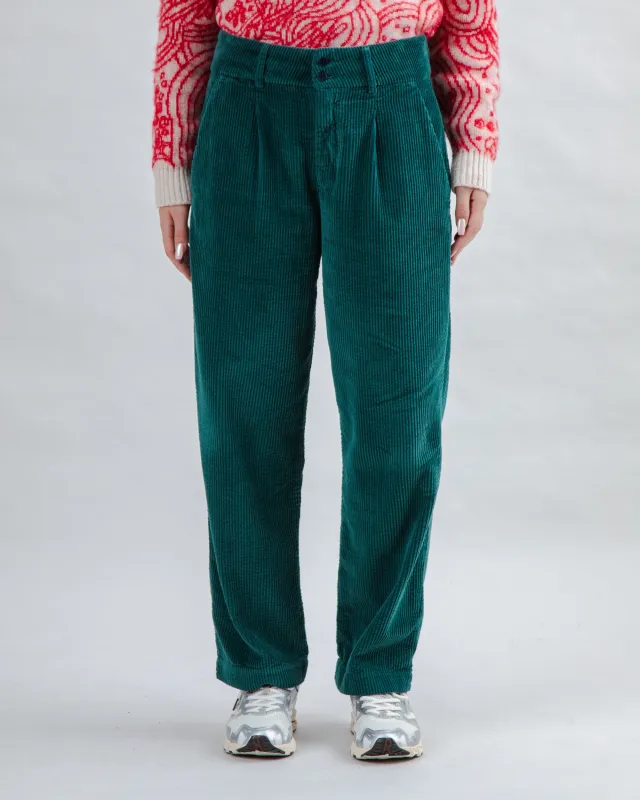 Corduroy Pleated Pants Dark Green sold by Brava Fabrics