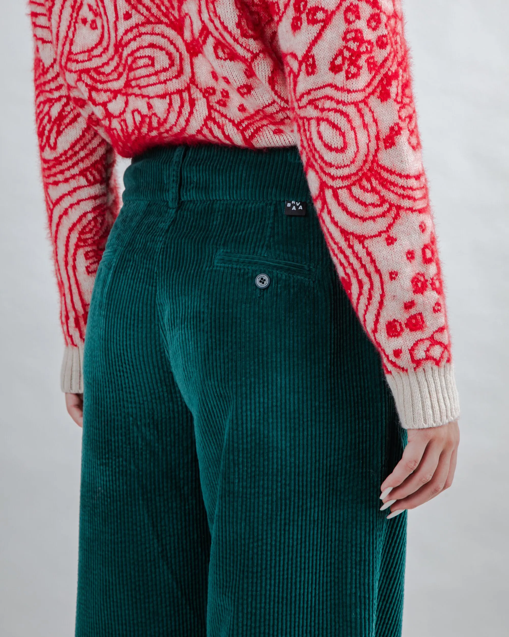 Corduroy Pleated Pants Dark Green sold by Brava Fabrics product image thumbnail 2