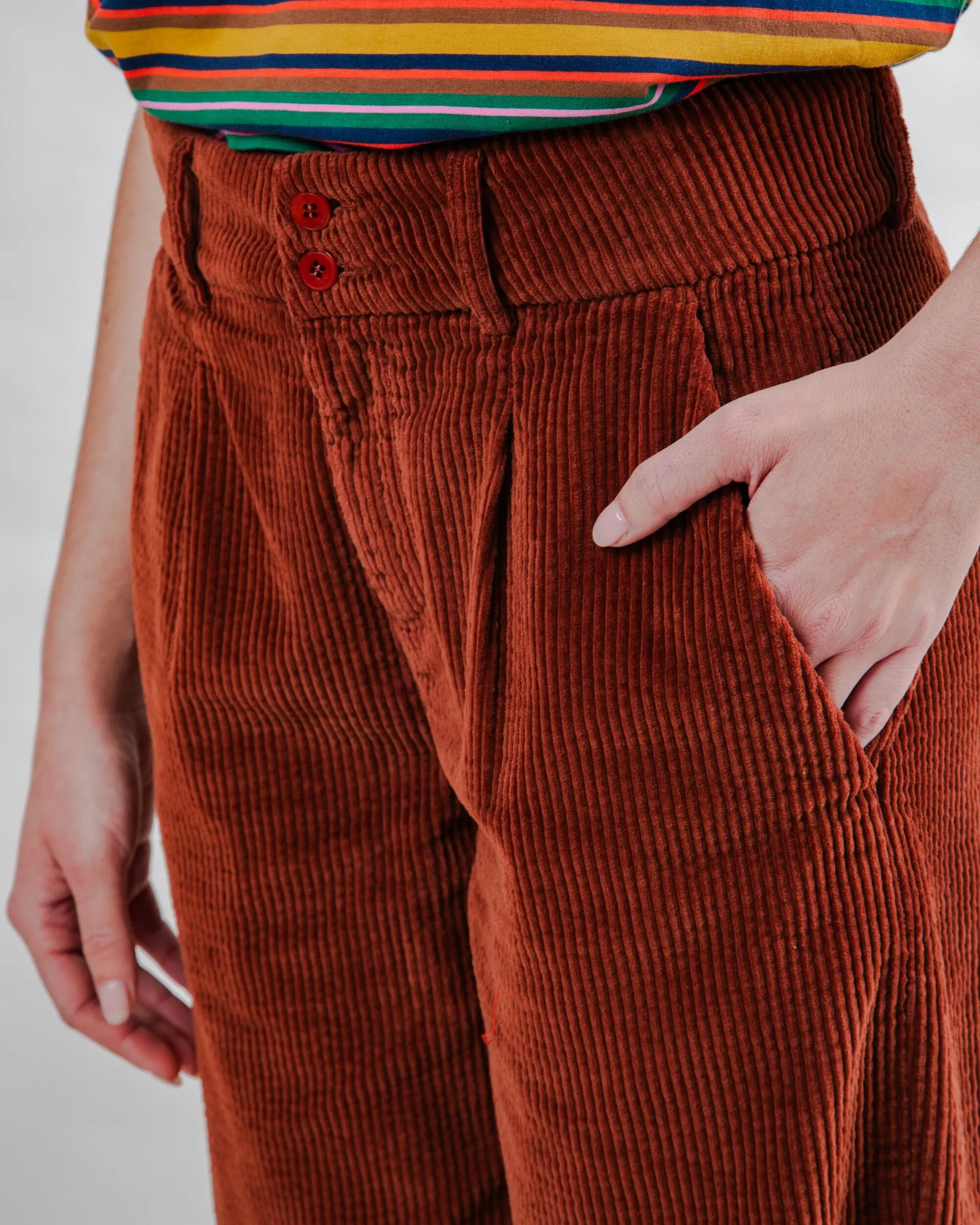 Corduroy Pleated Pants Copper sold by Brava Fabrics product image thumbnail 4