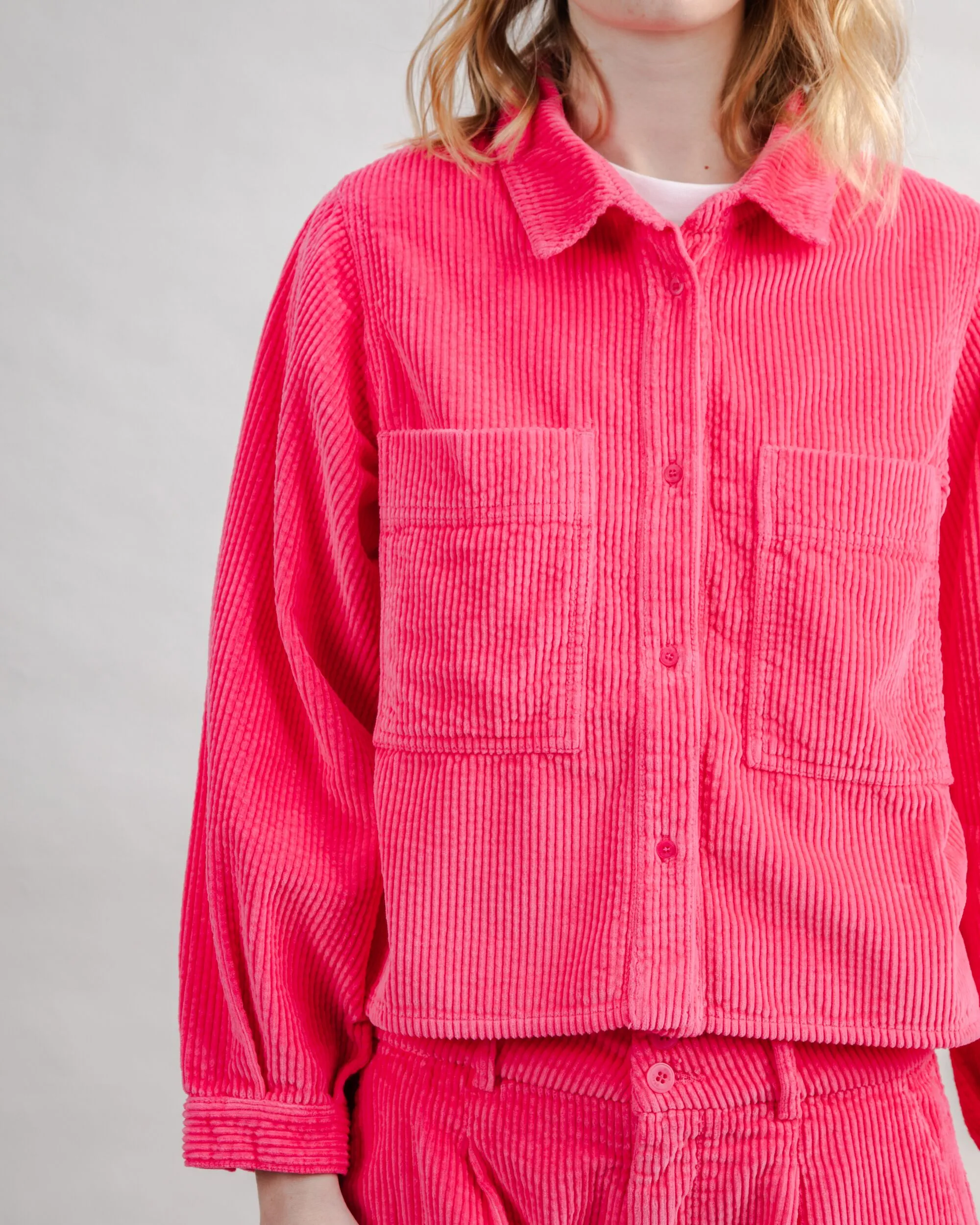 Corduroy Boxy Shirt Pink sold by Brava Fabrics product image thumbnail 4