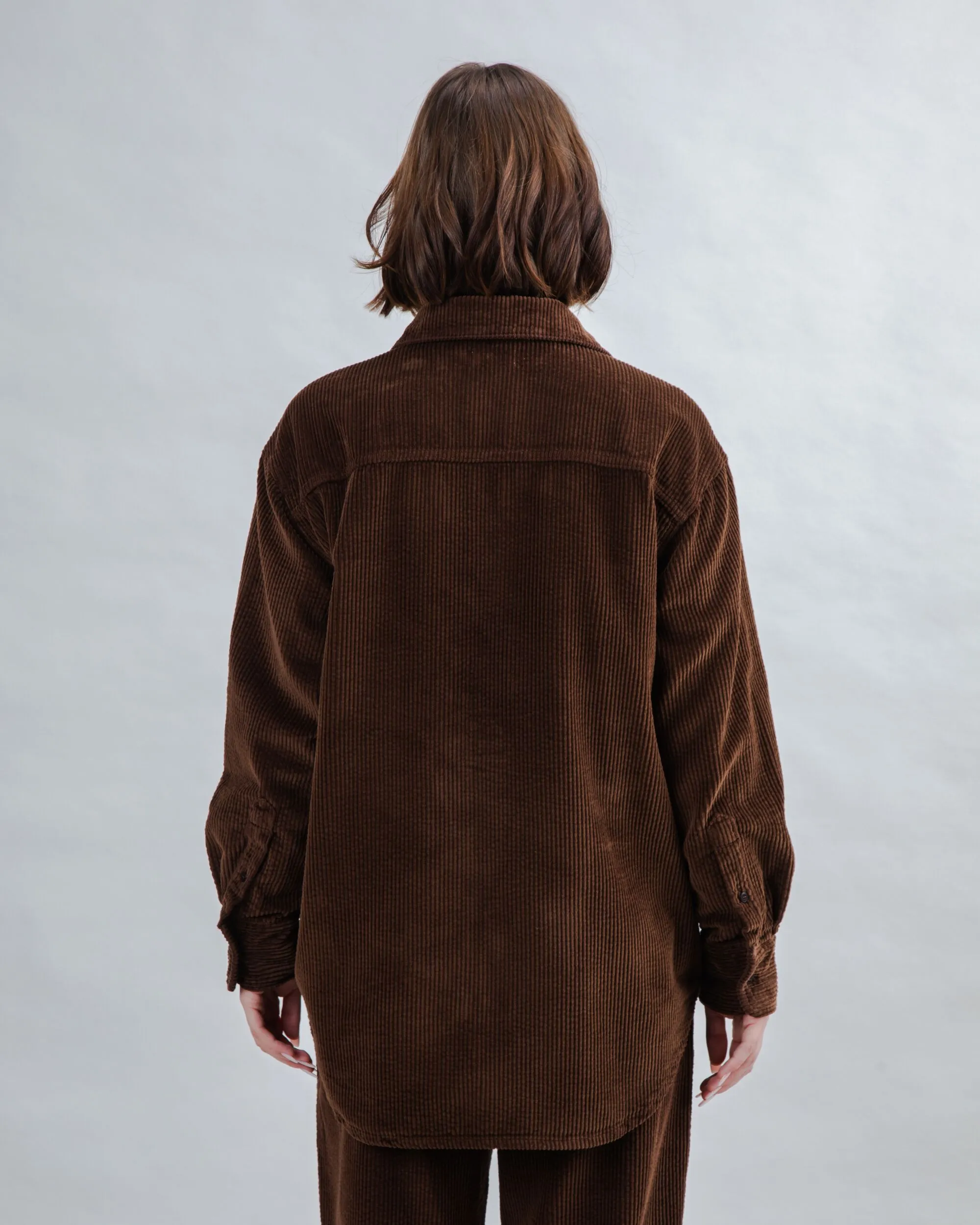 Corduroy Long Overshirt Chocolate sold by Brava Fabrics product image thumbnail 5