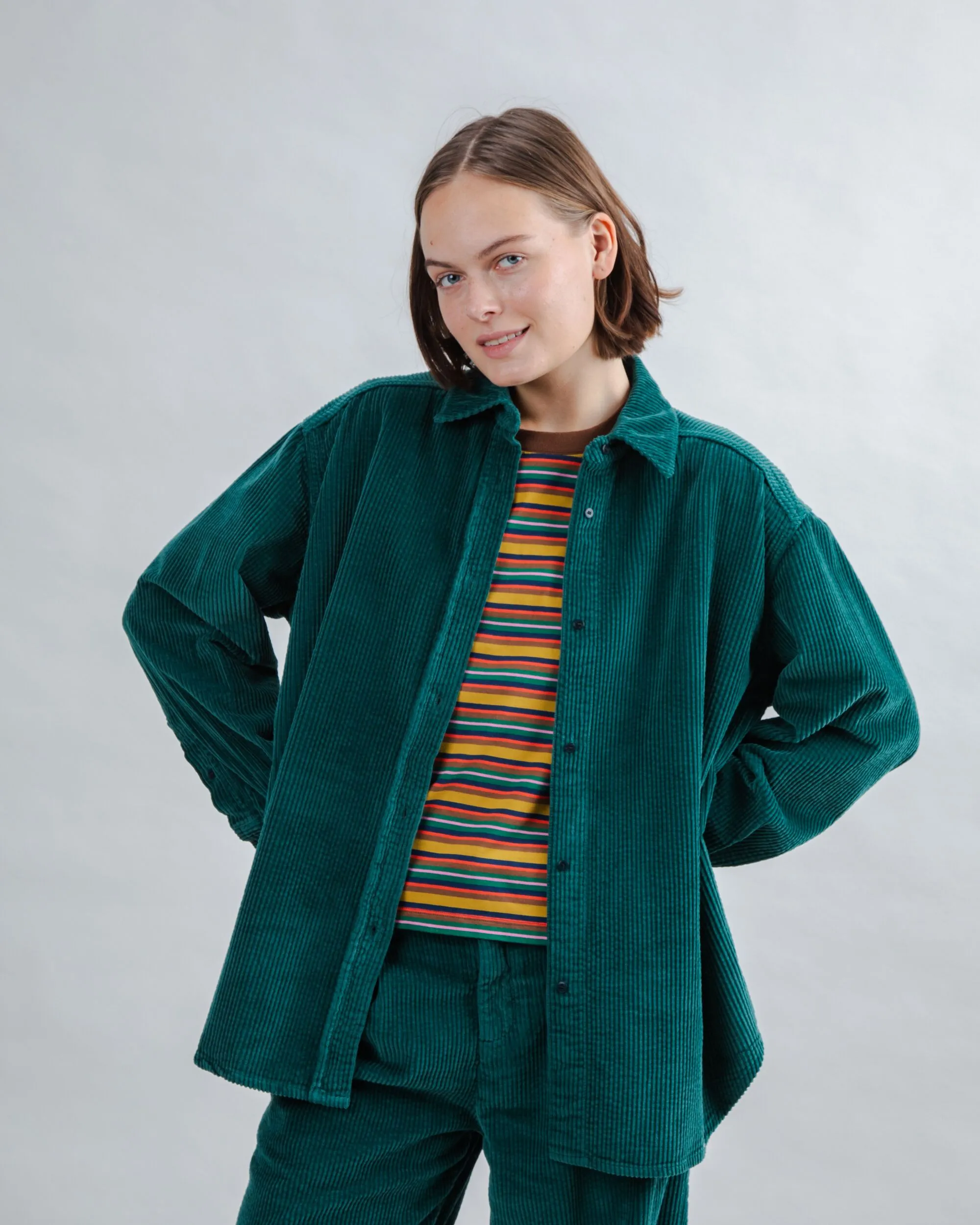 Corduroy Long Overshirt Green sold by Brava Fabrics product image thumbnail 2