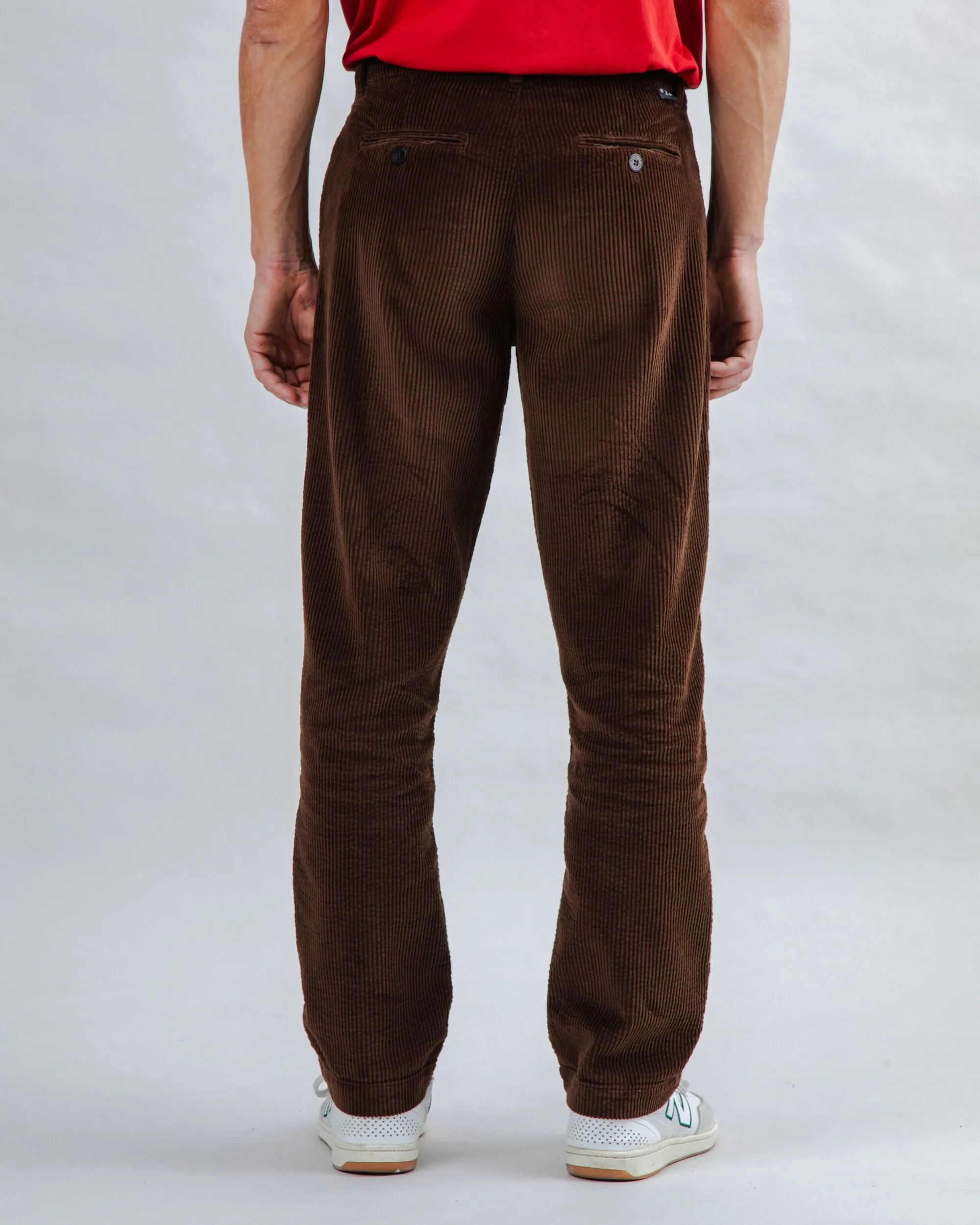 Corduroy Pleated Chino Pants Chocolate sold by Brava Fabrics product image thumbnail 4