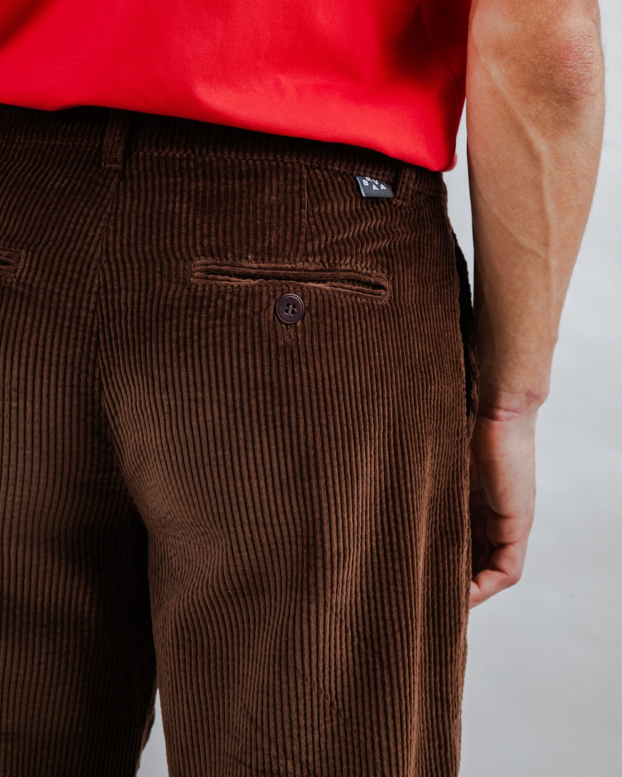 Corduroy Pleated Chino Pants Chocolate sold by Brava Fabrics product image thumbnail 3