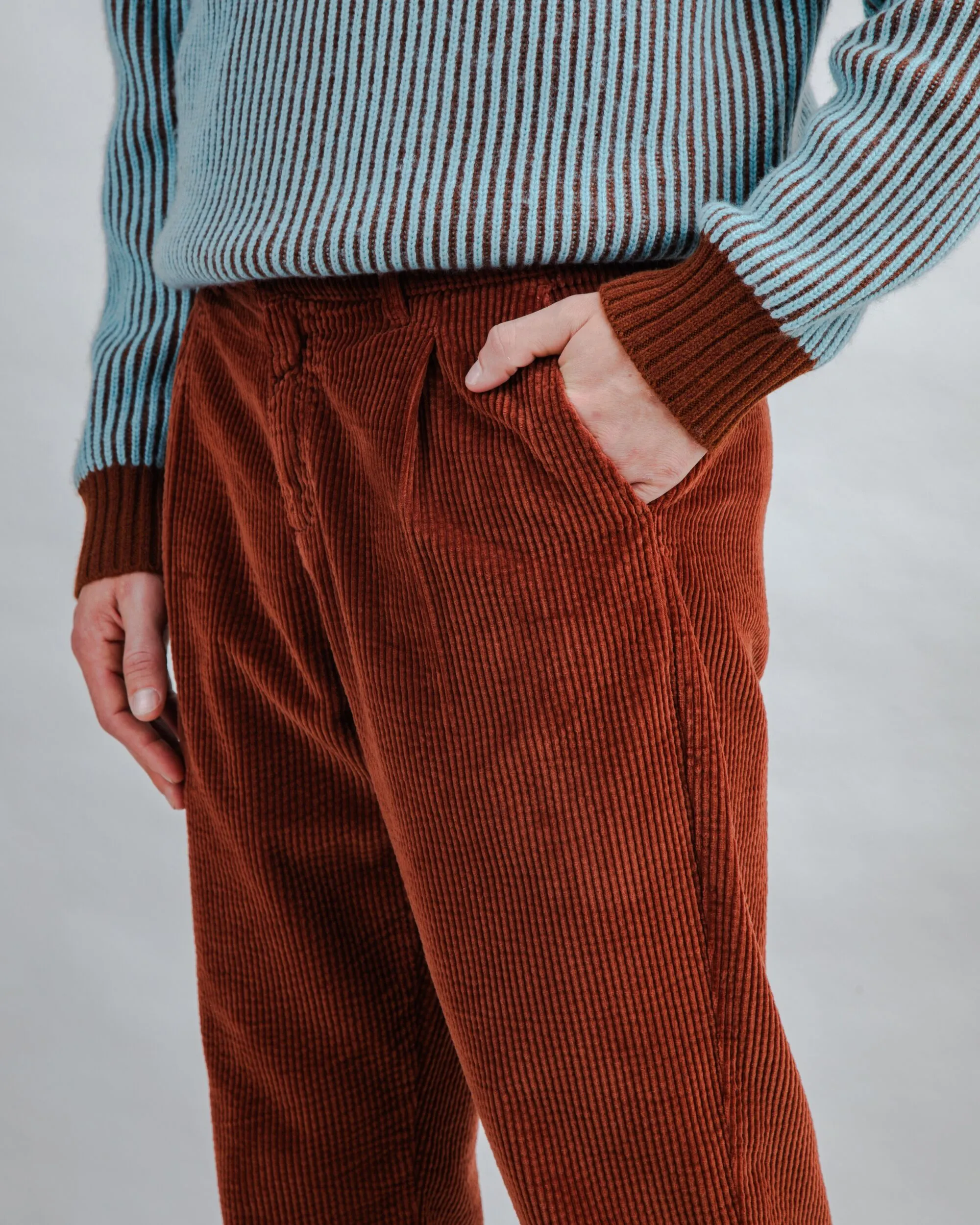 Corduroy Pleated Chino Pants Copper sold by Brava Fabrics product image thumbnail 2