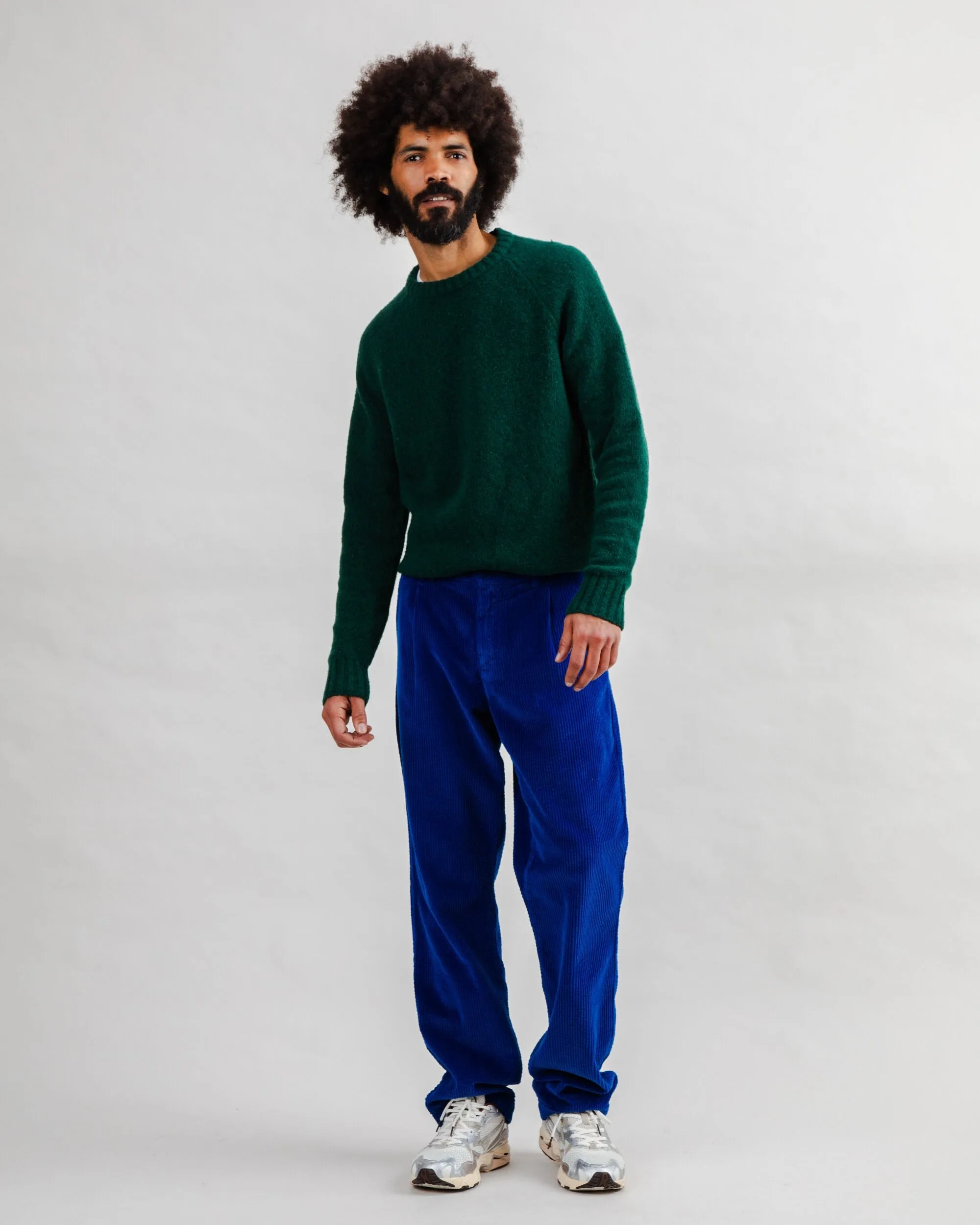 Corduroy Pleated Chino Pants Klein Blue sold by Brava Fabrics product image thumbnail 3