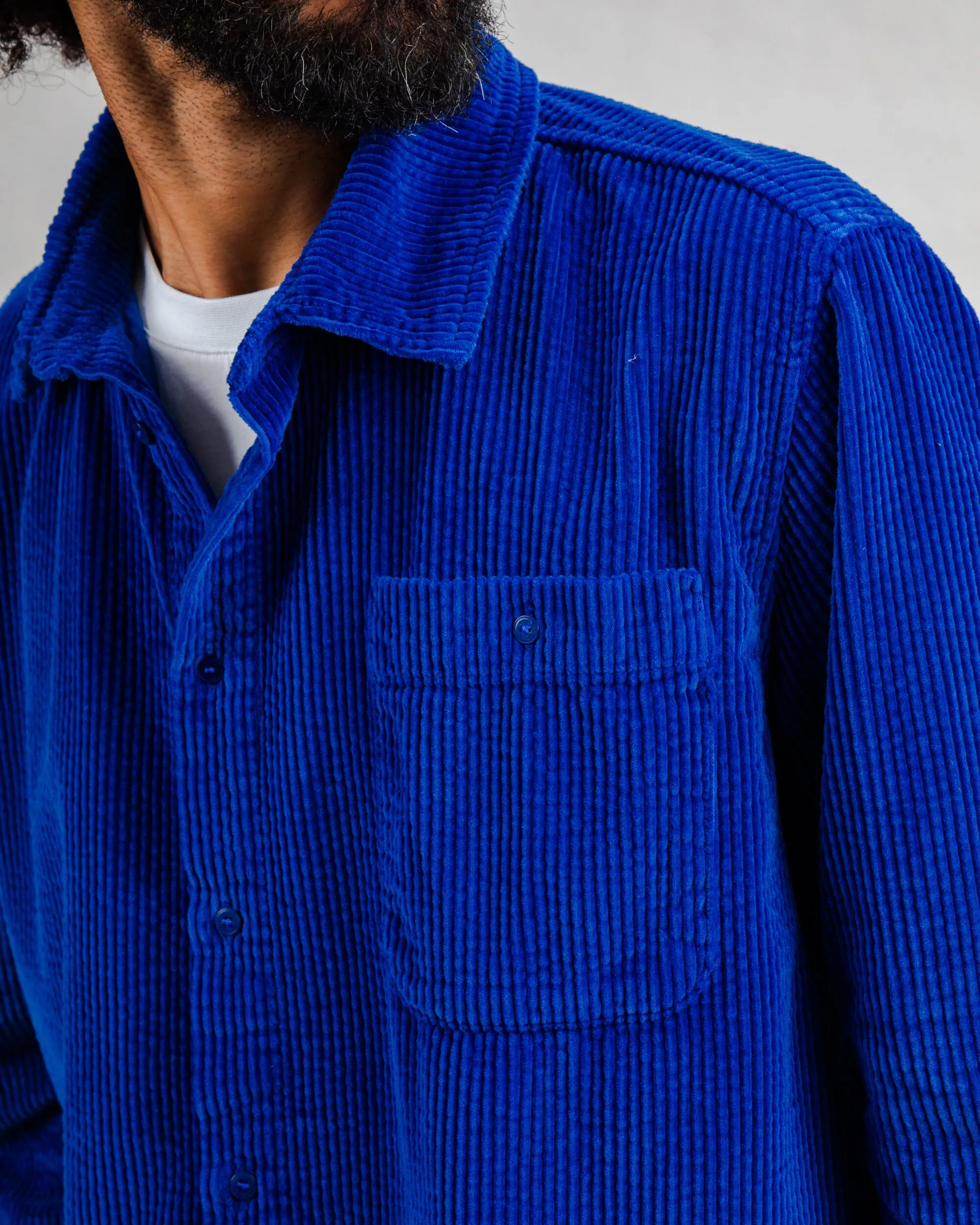 Corduroy Overshirt Klein Blue sold by Brava Fabrics