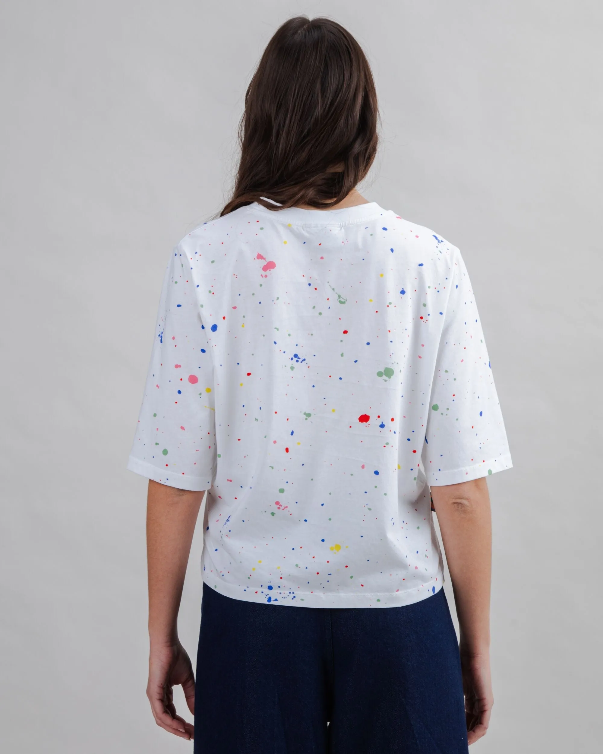 Splash Paint Squared Tee White sold by Brava Fabrics product image thumbnail 5