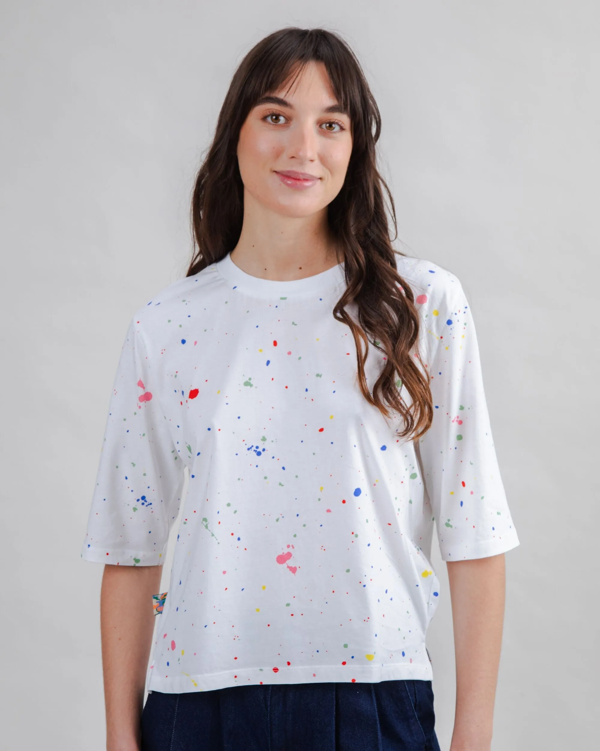 Splash Paint Squared Tee White sold by Brava Fabrics product image thumbnail 2