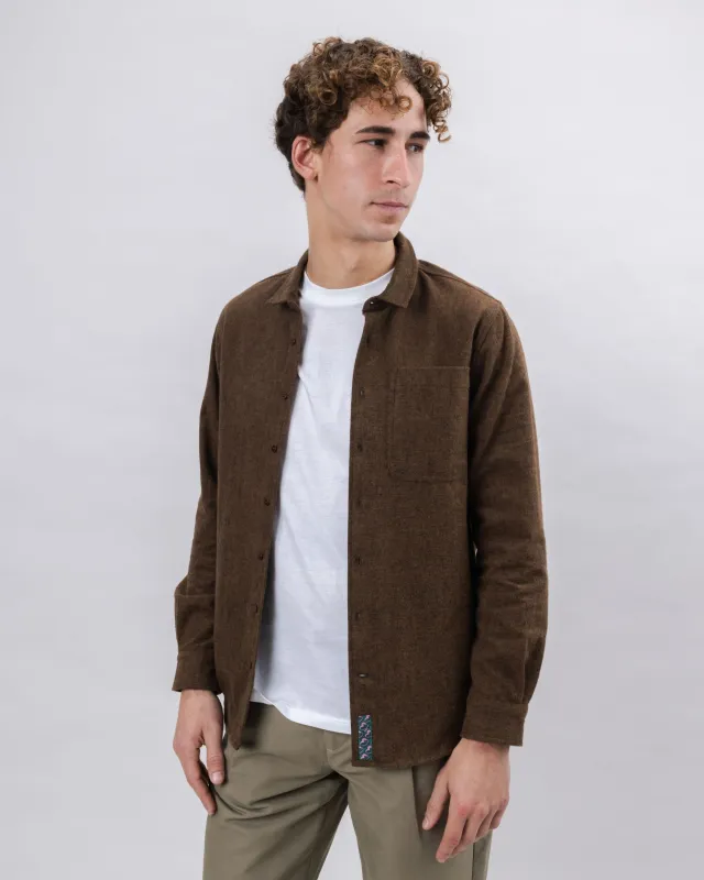 Heart Flannel Overshirt Brown sold by Brava Fabrics