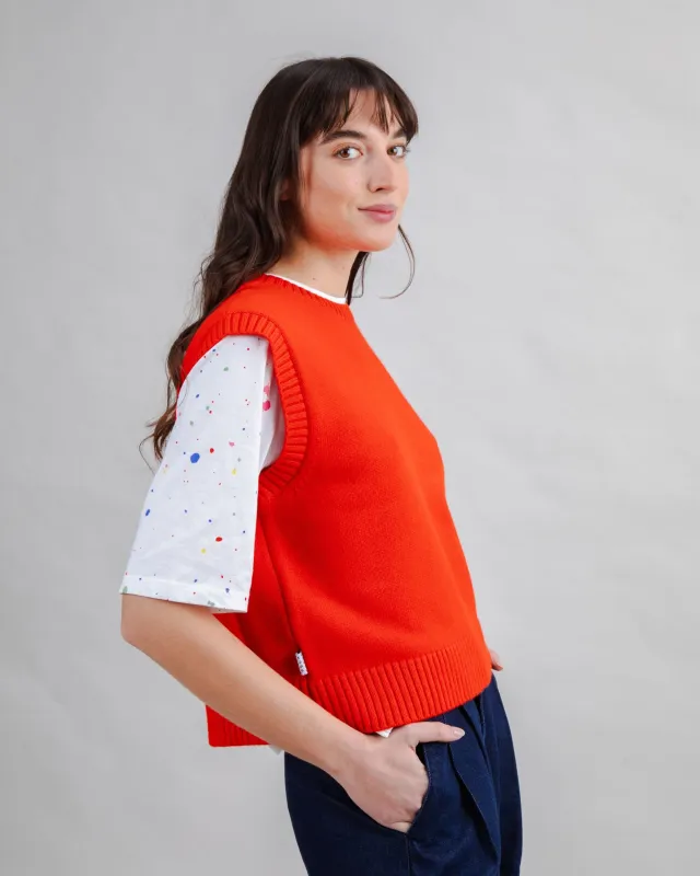 Wool Vest Red sold by Brava Fabrics