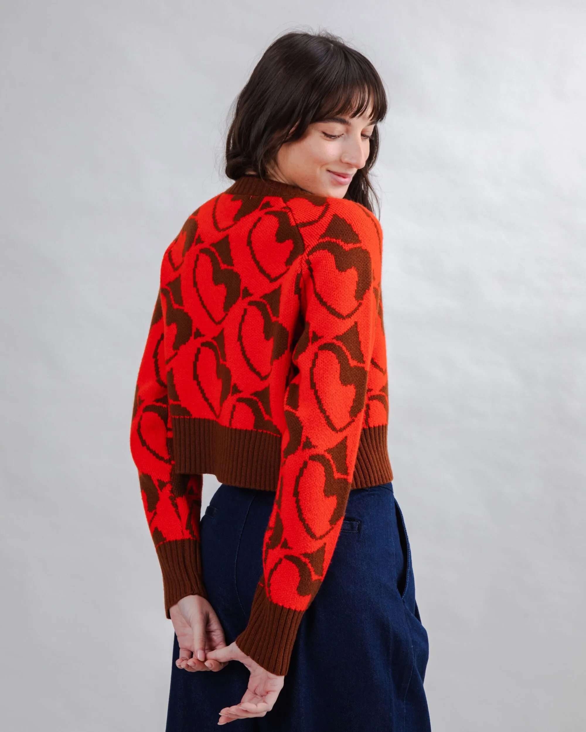 Heart Wool Cropped Cardigan sold by Brava Fabrics product image thumbnail 5