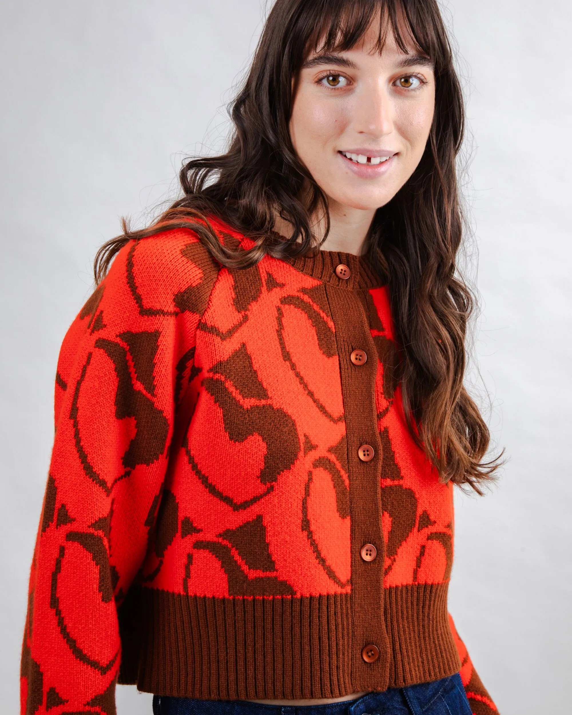 Heart Wool Cropped Cardigan sold by Brava Fabrics product image thumbnail 2