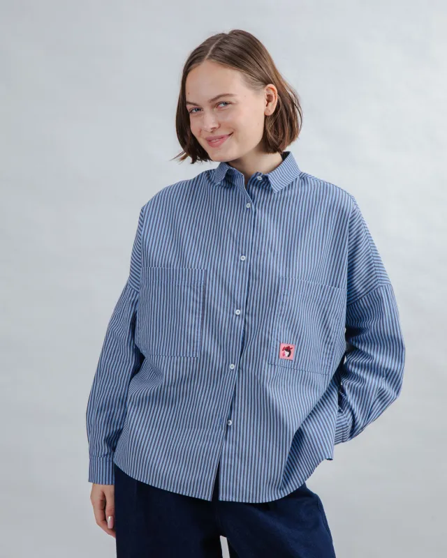 Oversize Stripes Gum Shirt sold by Brava Fabrics