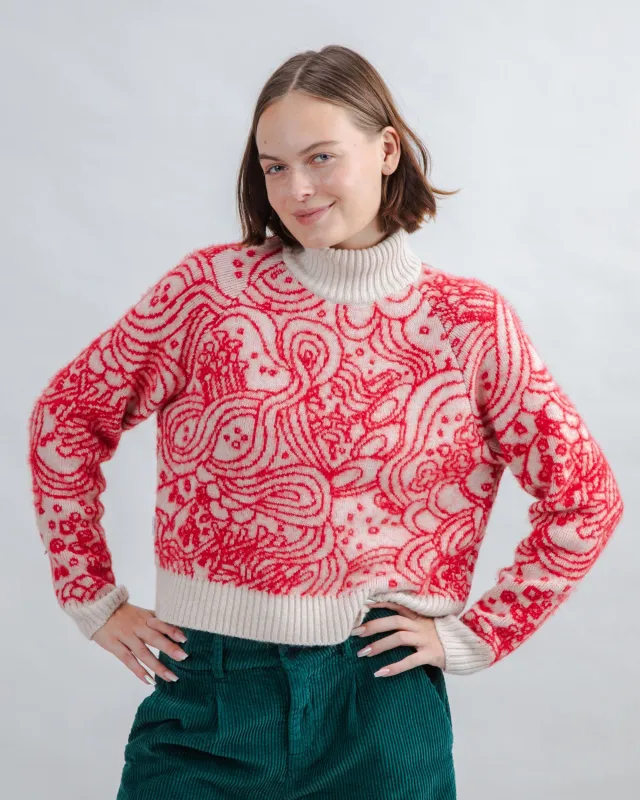 Cropped Sweater Noodles Jacquard sold by Brava Fabrics