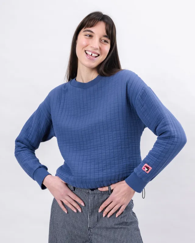 Brava Gum Quilt Sweatshirt Indigo sold by Brava Fabrics