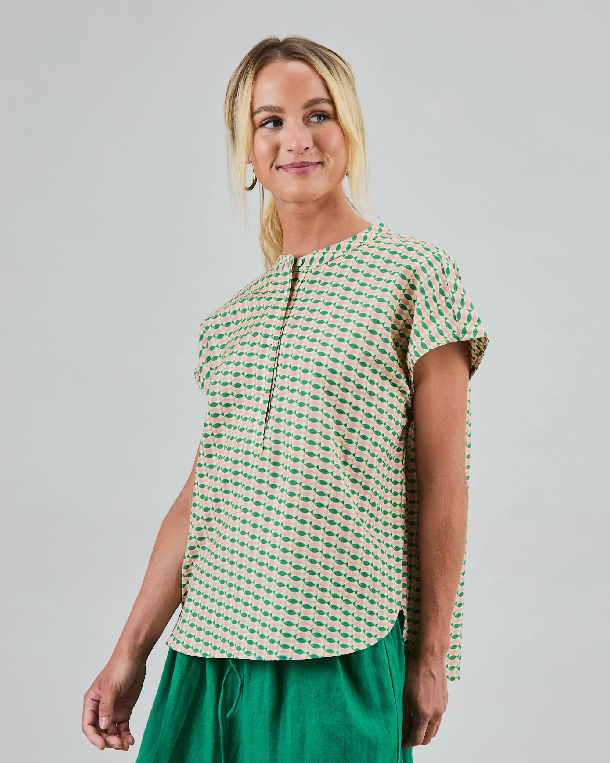 Sardinas Sleeveless Blouse Yellow sold by Brava Fabrics