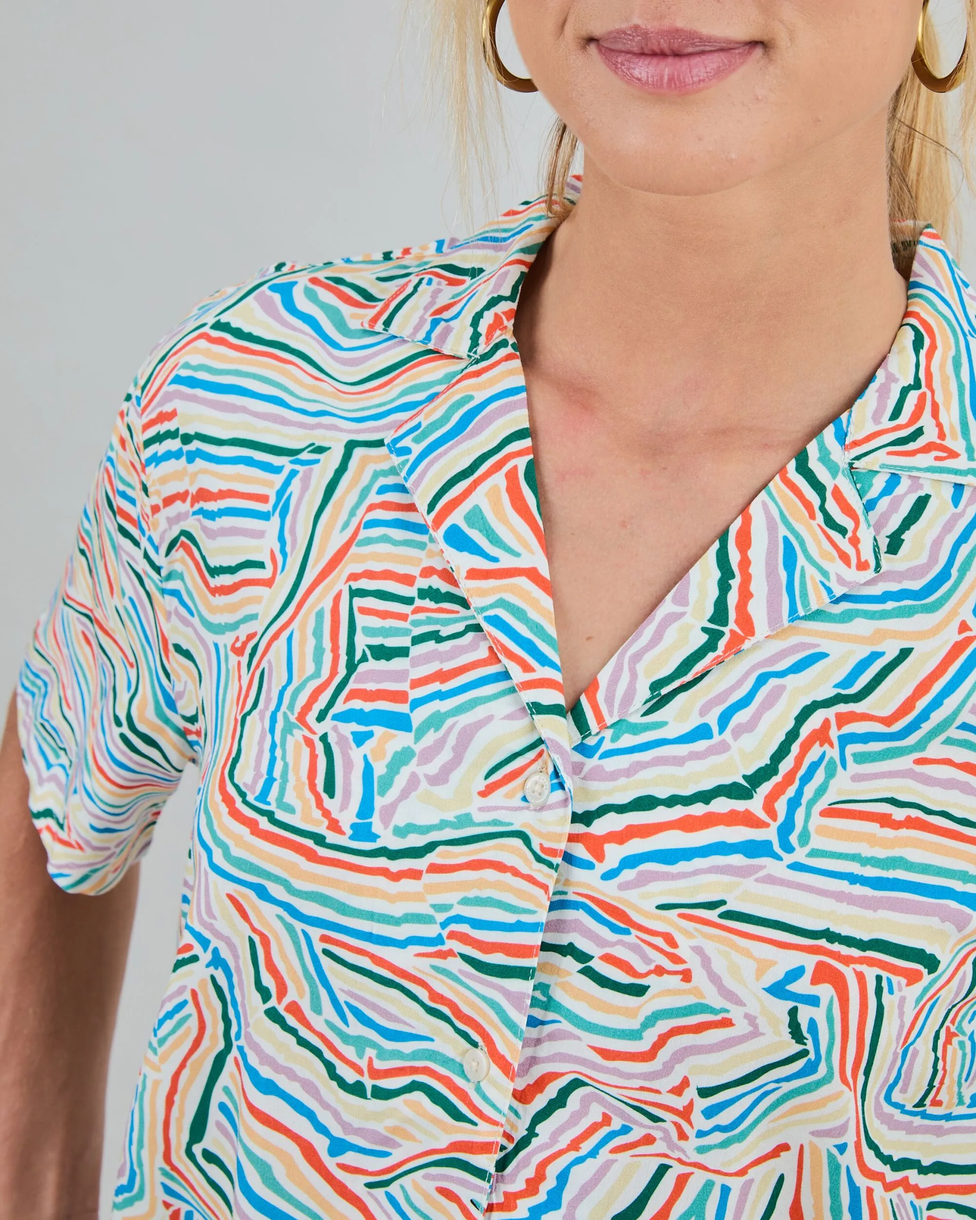 Messy Stripes Aloha Blouse Multicolor sold by Brava Fabrics product image thumbnail 2