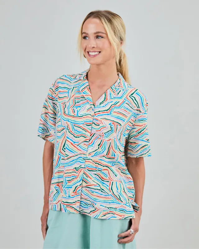 Messy Stripes Aloha Blouse Multicolor sold by Brava Fabrics
