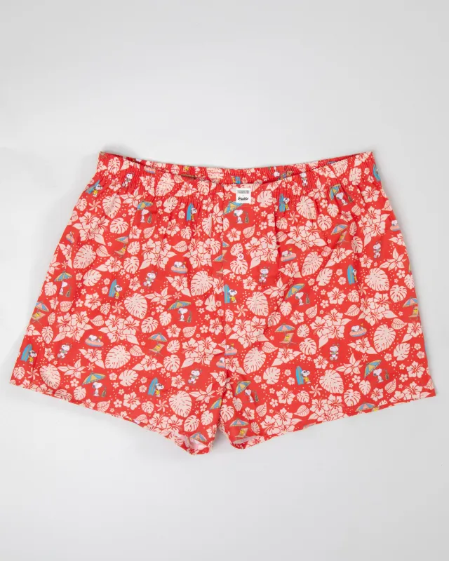 Peanuts Tropical Boxer Red made by Brava Fabrics