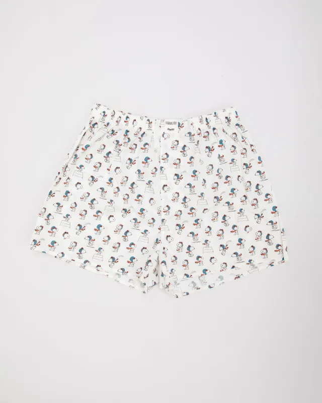 Peanuts Flying Ace Cotton Boxers Ecru made by Brava Fabrics