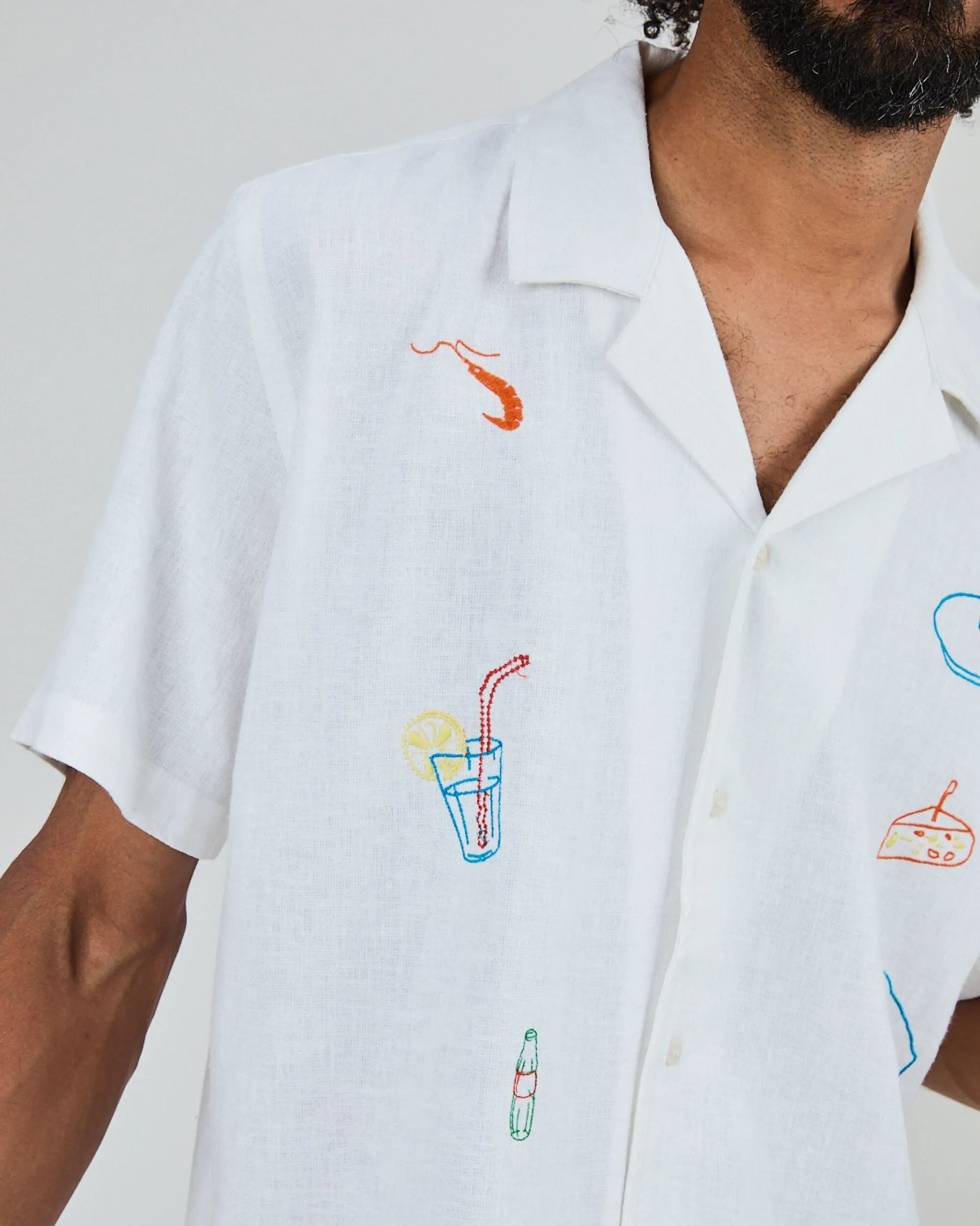 Chiringuito Embroidery Aloha Shirt White sold by Brava Fabrics product image thumbnail 2